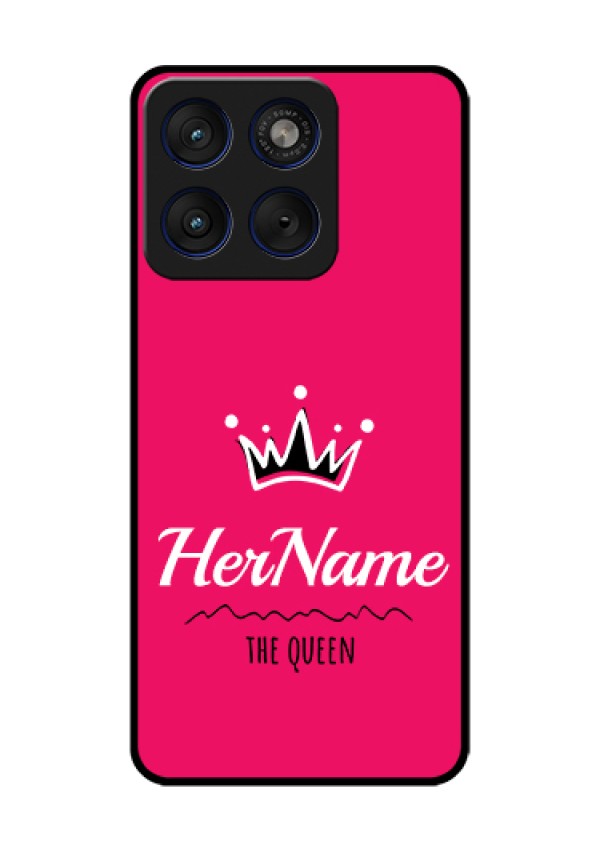 Motorola Edge 70 5G Custom Glass Phone Case - Queen With Name Design