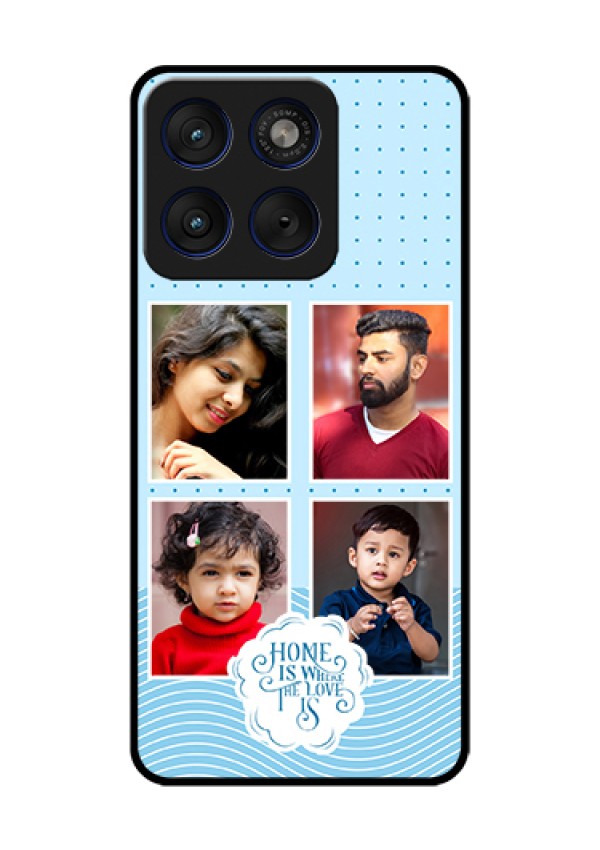 Motorola Edge 70 5G Custom Glass Phone Case - Cute Love Quote With 4 Pic Upload Design