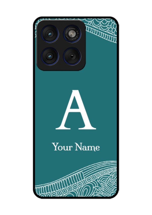 Motorola Edge 70 5G Custom Glass Phone Case - Line Art Pattern With Custom Name Design