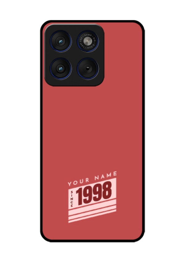 Motorola Edge 70 5G Custom Glass Phone Case - Red Custom Year Of Birth Design