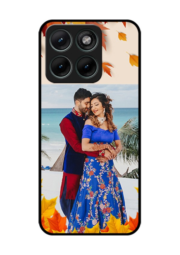 Motorola Edge 70 Fusion Custom Glass Phone Case - Autumn Maple Leaves Design