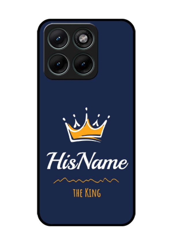 Motorola Edge 70 Fusion Custom Glass Phone Case - King With Name Design