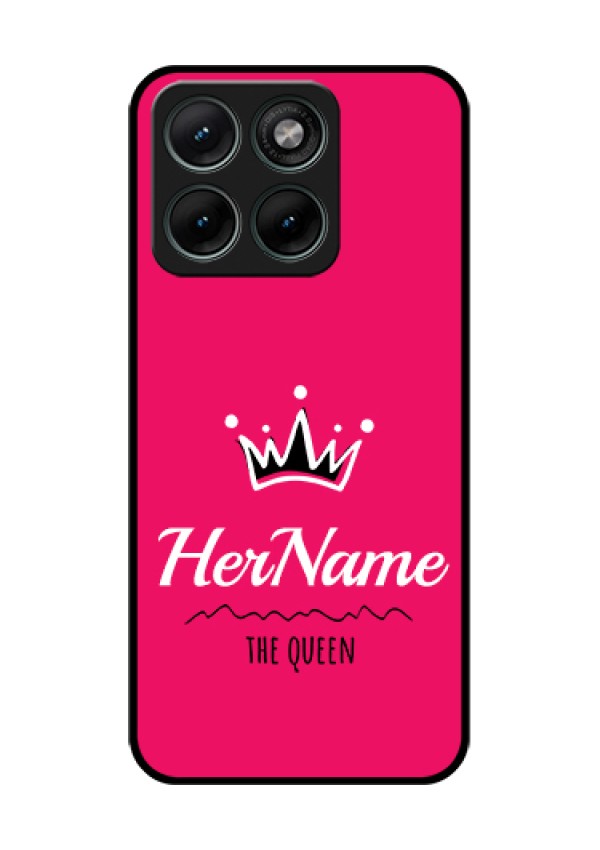 Motorola Edge 70 Fusion Custom Glass Phone Case - Queen With Name Design
