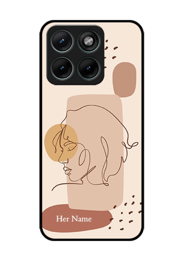 Motorola Edge 70 Fusion Custom Glass Phone Case - Calm Woman Line Art Design