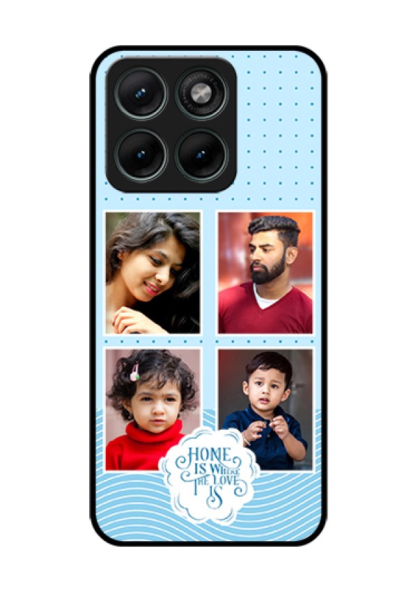 Motorola Edge 70 Fusion Custom Glass Phone Case - Cute Love Quote With 4 Pic Upload Design