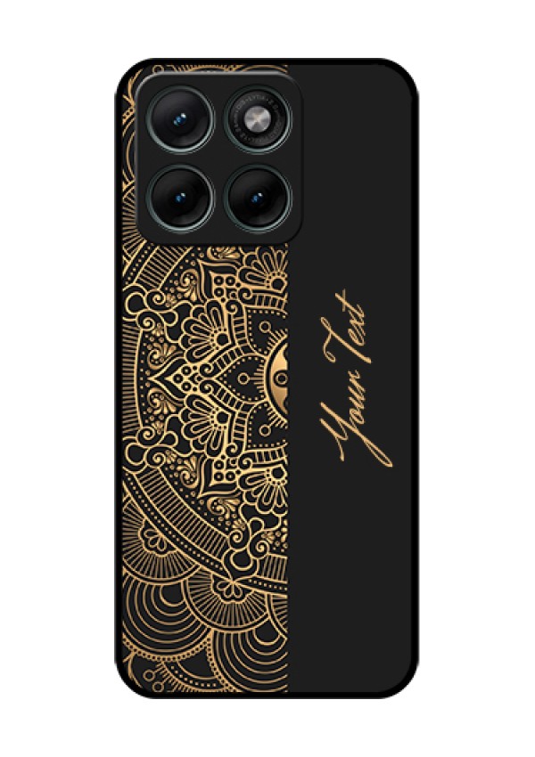Motorola Edge 70 Fusion Custom Glass Phone Case - Mandala Art With Custom Text Design