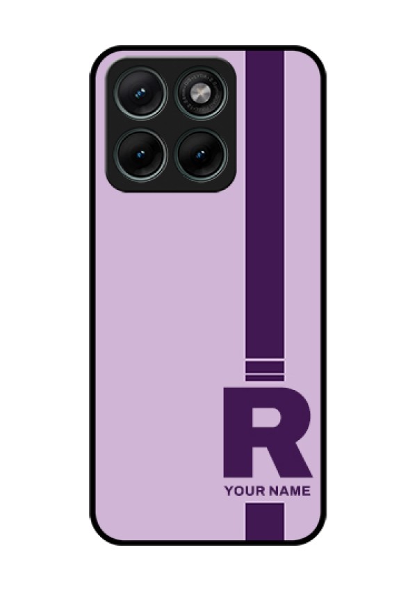 Motorola Edge 70 Fusion Custom Glass Phone Case - Simple Dual Tone Stripe With Name Design
