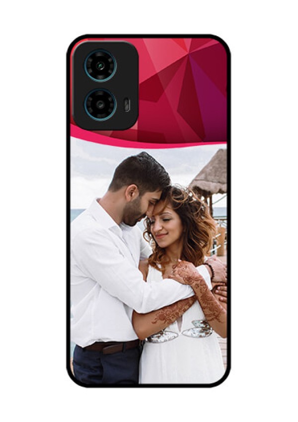 Motorola G34 5G Custom Glass Phone Case - Red Abstract Design