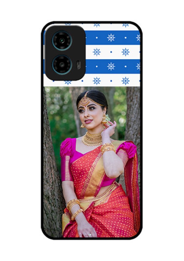 Motorola G34 5G Custom Glass Phone Case - Snow Pattern Design