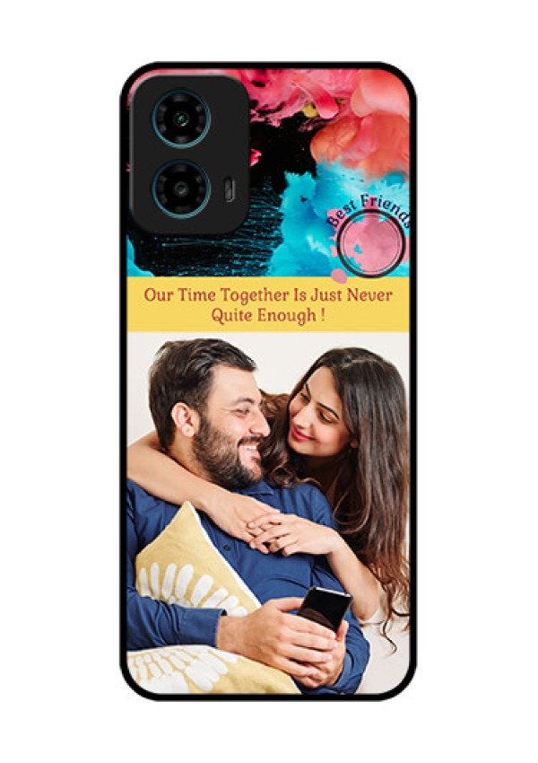 Motorola G34 5G Custom Glass Phone Case - Quote With Acrylic Painting Design