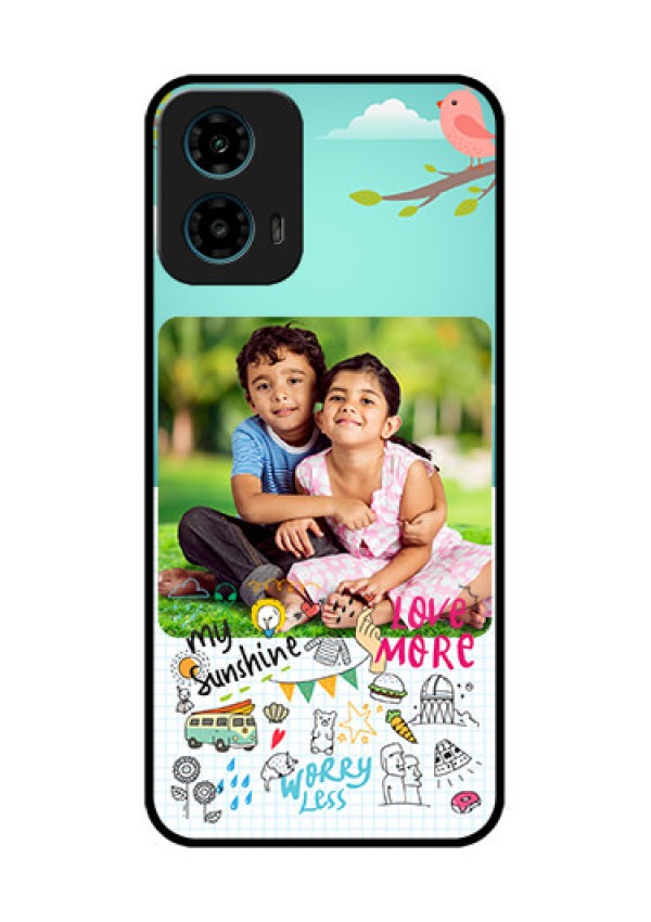 Motorola G34 5G Custom Glass Phone Case - Doodle Love Design