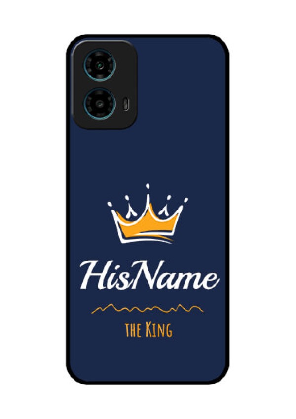 Motorola G34 5G Custom Glass Phone Case - King With Name Design