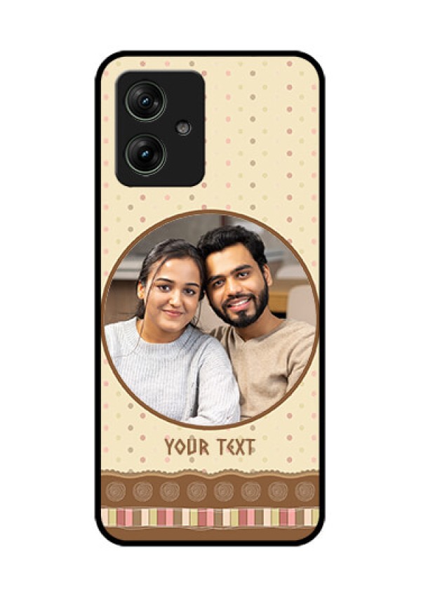 Motorola G54 5G Custom Glass Phone Case - Brown Dotted Mobile Case Design