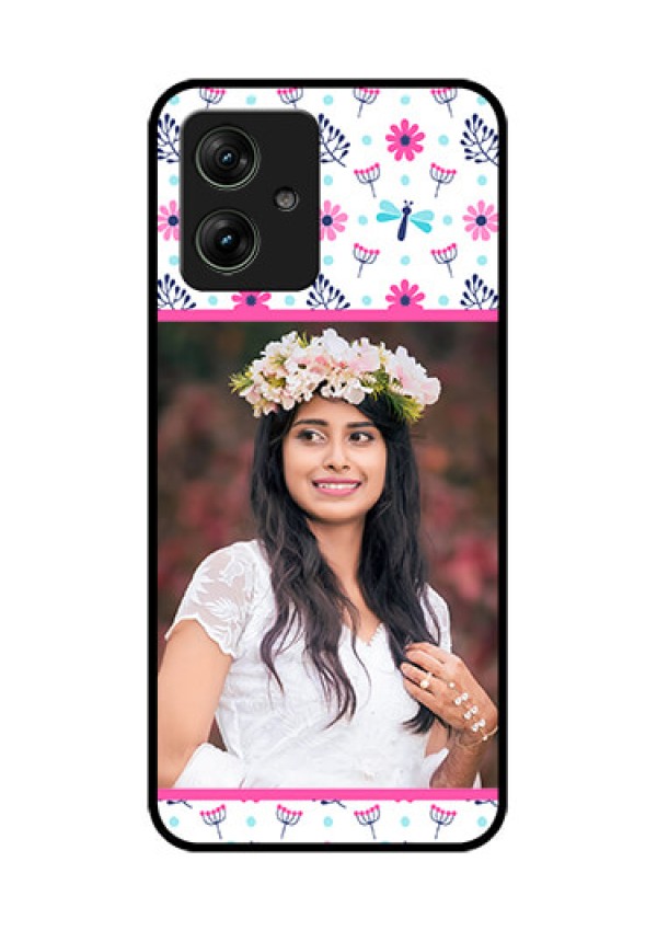 Motorola G54 5G Custom Glass Phone Case - Colorful Flower Design