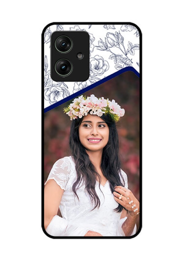 Motorola G54 5G Custom Glass Phone Case - Classy Floral Design
