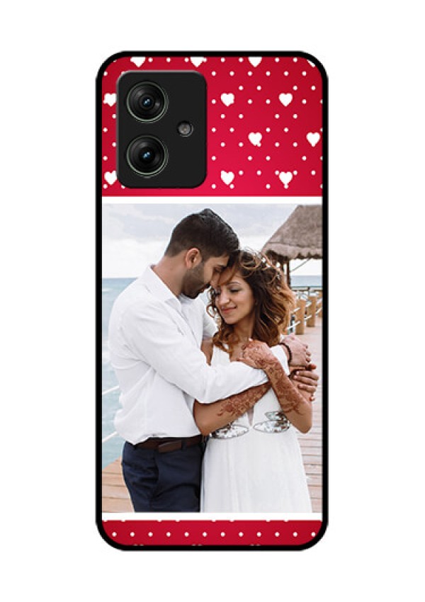Motorola G54 5G Custom Glass Phone Case - Hearts Mobile Case Design