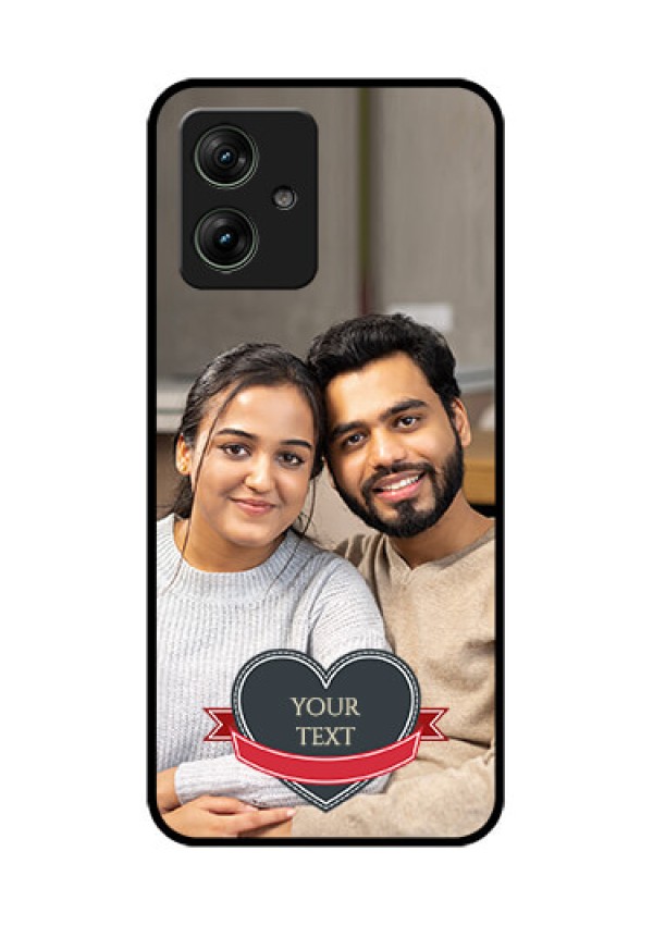 Motorola G54 5G Custom Glass Phone Case - Just Married Couple Design