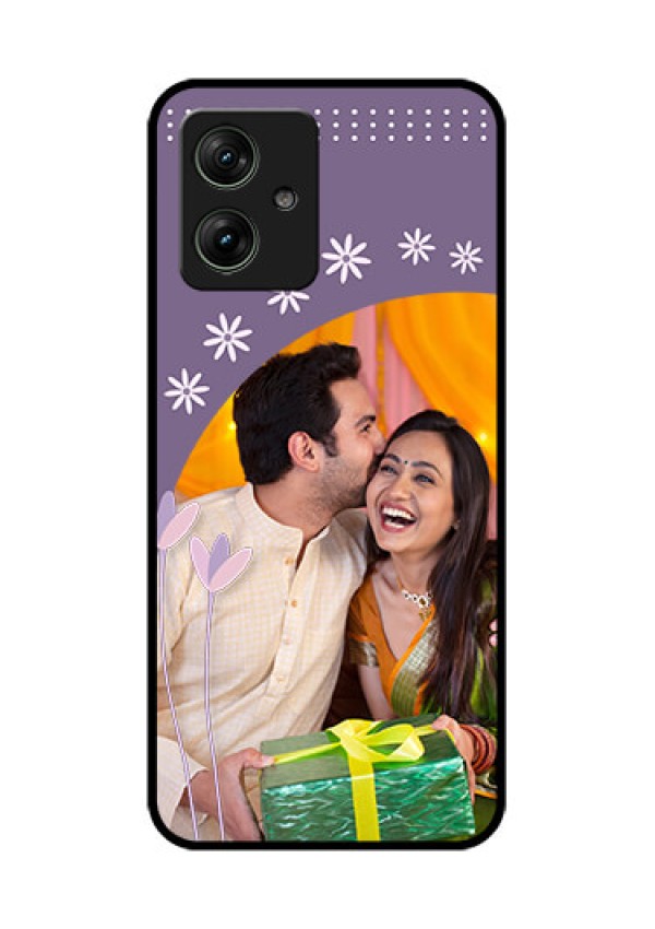 Motorola G54 5G Custom Glass Phone Case - Lavender Flowers Design