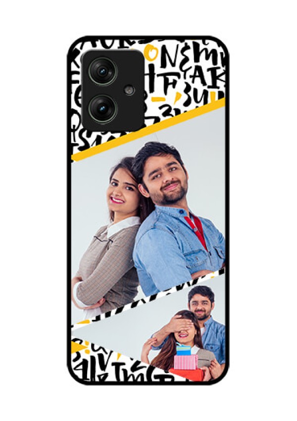 Motorola G54 5G Custom Glass Phone Case - Letters Pattern Design