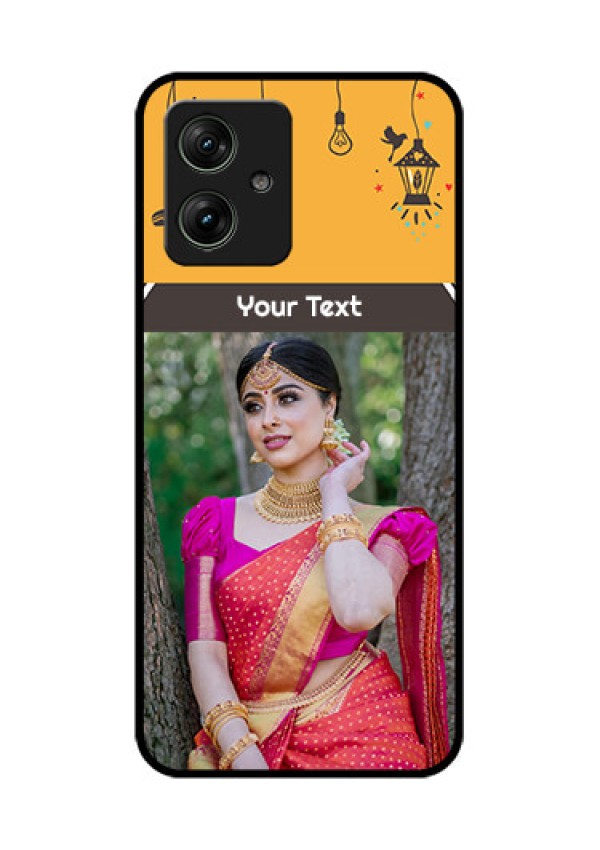 Motorola G54 5G Custom Glass Phone Case - With Family Picture And Icons