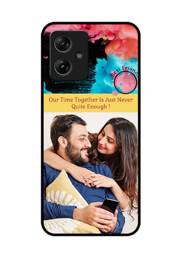 Motorola G54 5G Custom Glass Phone Case - Quote With Acrylic Painting Design