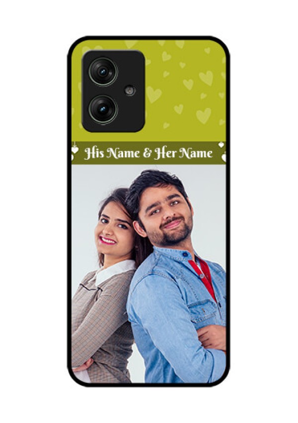 Motorola G54 5G Custom Glass Phone Case - You & Me Heart Design