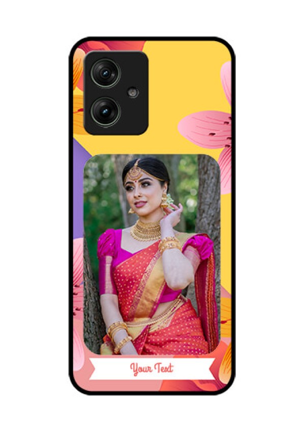 Motorola G54 5G Custom Glass Phone Case - 3 Image With Vintage Floral Design
