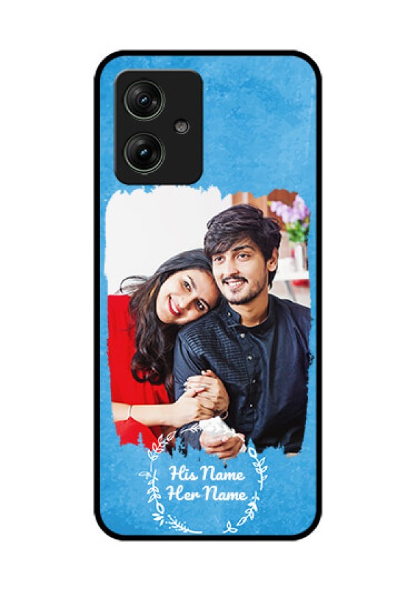 Motorola G54 5G Custom Glass Phone Case - Blue Color Vintage Design