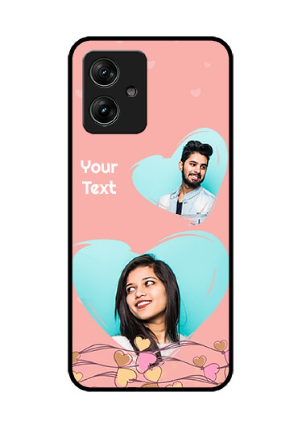 Motorola G54 5G Custom Glass Phone Case - Love Doodle Design