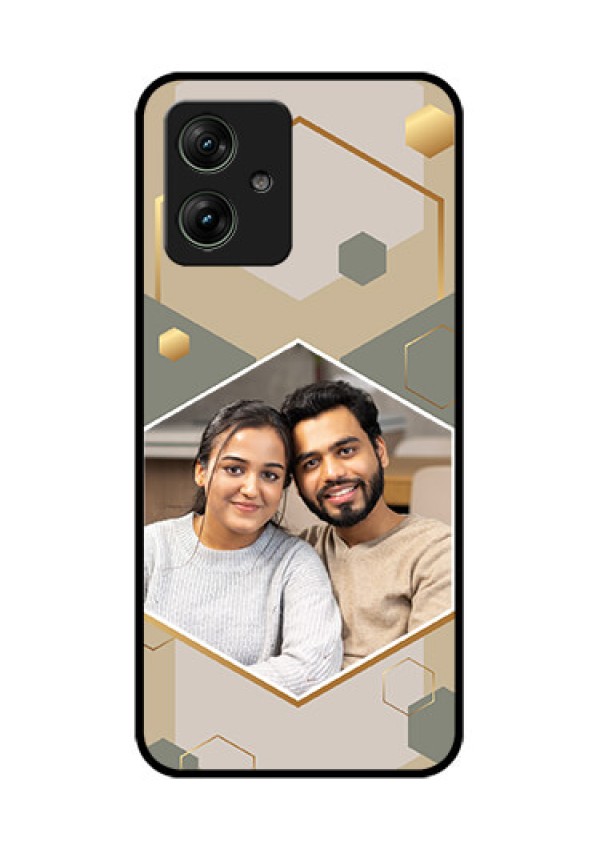 Motorola G54 5G Custom Glass Phone Case - Stylish Hexagon Pattern Design