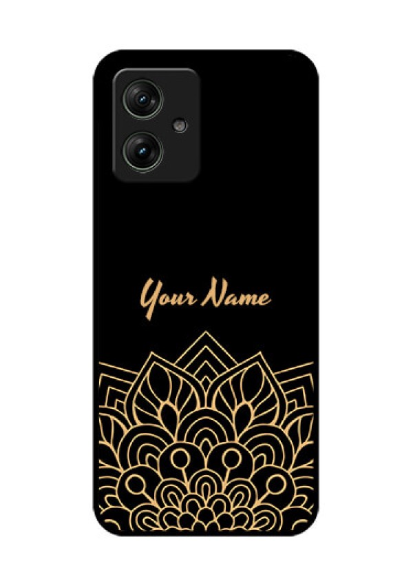 Motorola G54 5G Custom Glass Phone Case - Golden Mandala Design