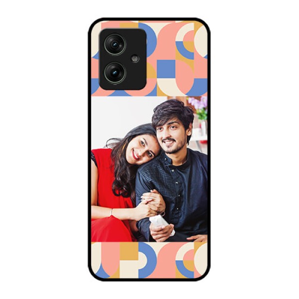 Motorola G54 5G Custom Glass Phone Case - Semi - Circle Maze Pattern Design Motorola G54 5G Custom Glass Phone Case - Semi - Circle Maze Pattern Design
