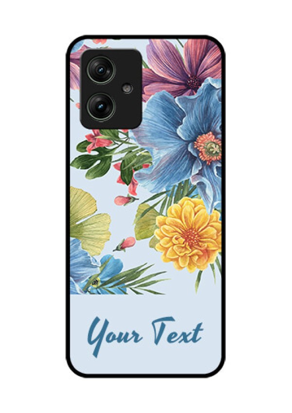 Motorola G54 5G Custom Glass Phone Case - Stunning Watercolored Flowers Painting Design