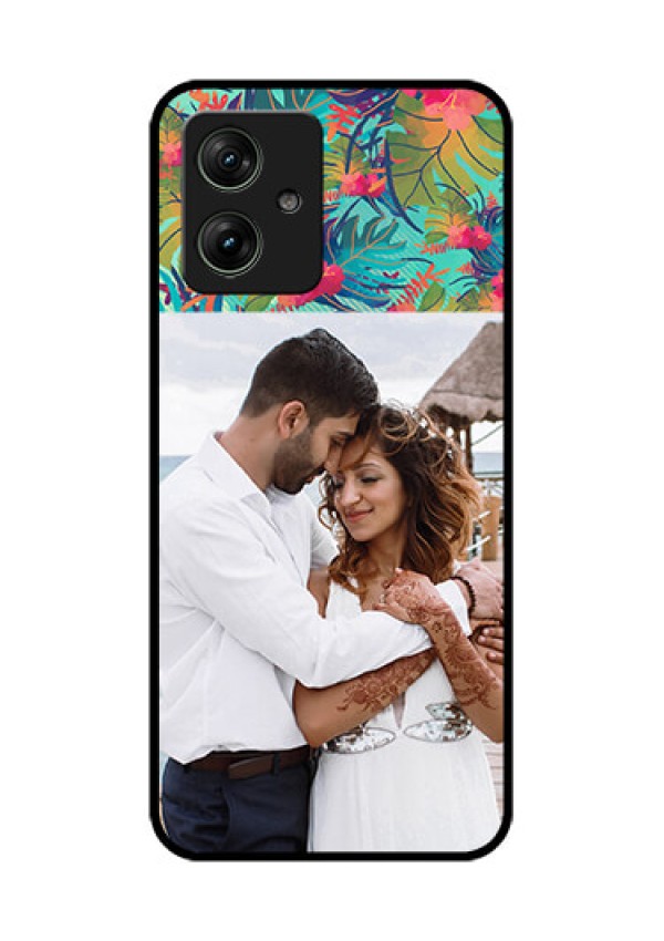 Motorola G64 5G Custom Glass Phone Case - Watercolor Floral Design