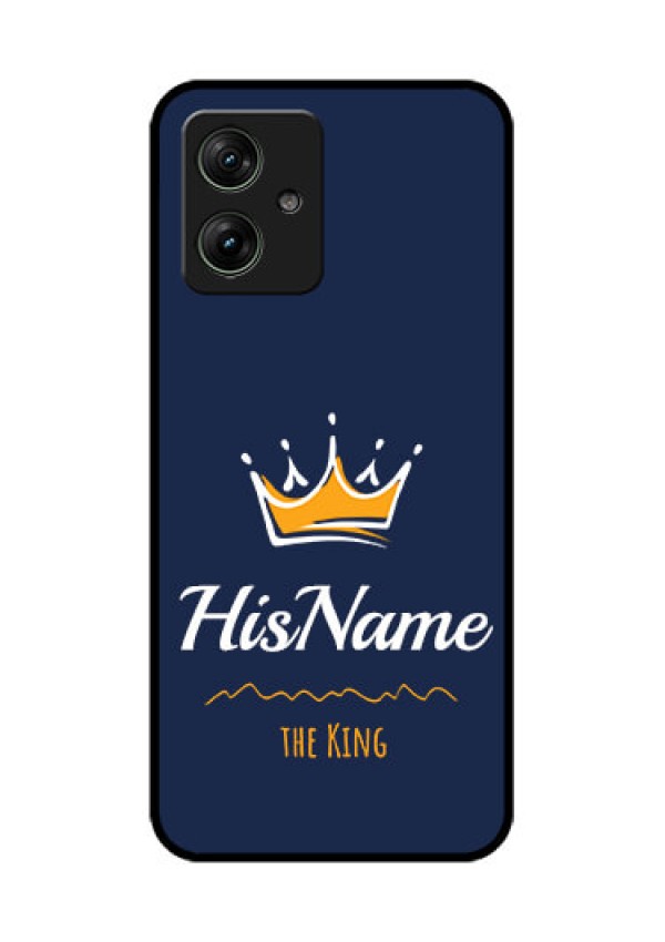 Motorola G64 5G Custom Glass Phone Case - King With Name Design