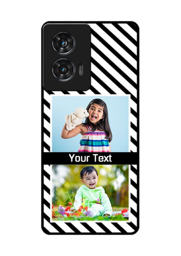 Motorola G96 5G Custom Glass Phone Case - Black And White Stripes Design