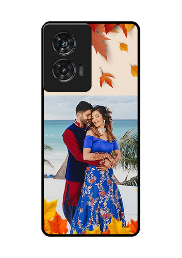 Motorola G96 5G Custom Glass Phone Case - Autumn Maple Leaves Design