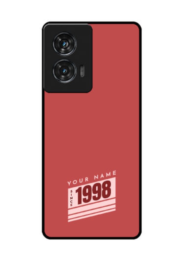 Motorola G96 5G Custom Glass Phone Case - Red Custom Year Of Birth Design