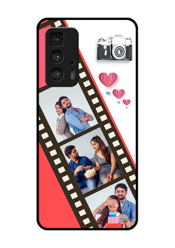 Motorola Moto Edge 20 Pro Custom Glass Phone Case - 3 Image Holder With Film Reel