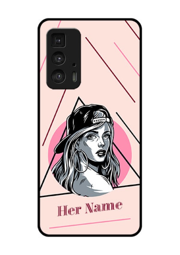 Motorola Moto Edge 20 Pro Custom Glass Phone Case - Rockstar Girl Design