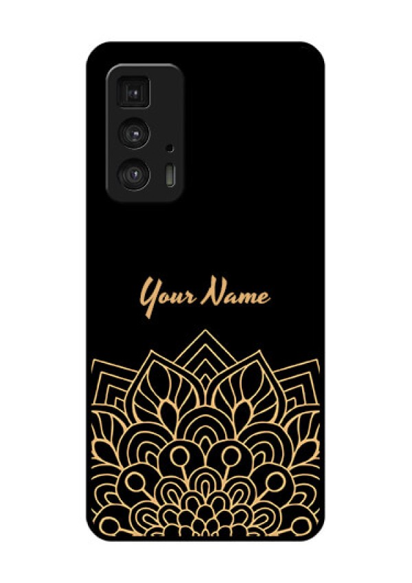 Motorola Moto Edge 20 Pro Custom Glass Phone Case - Golden Mandala Design