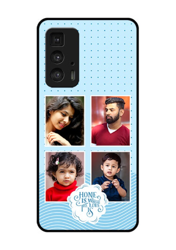Motorola Moto Edge 20 Pro Custom Glass Phone Case - Cute Love Quote With 4 Pic Upload Design