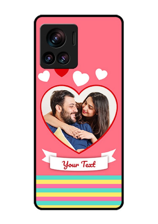 Motorola Moto Edge 30 Ultra Custom Glass Phone Case - Love Shapes Doodle Design
