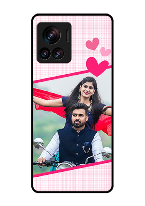 Motorola Moto Edge 30 Ultra Custom Glass Phone Case - Love Shape Heart Design