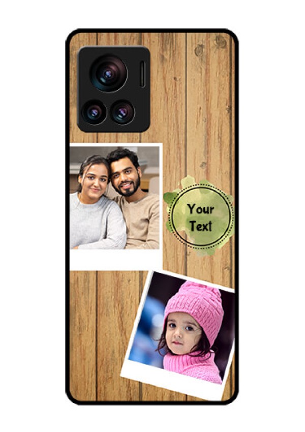 Motorola Moto Edge 30 Ultra Custom Glass Phone Case - Wooden Texture Design