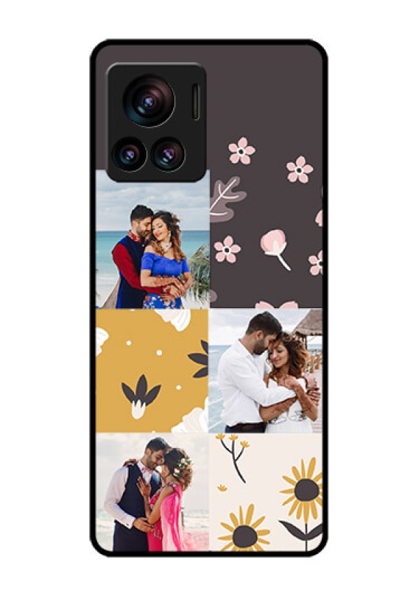 Motorola Moto Edge 30 Ultra Custom Glass Phone Case - 3 Images With Floral Design