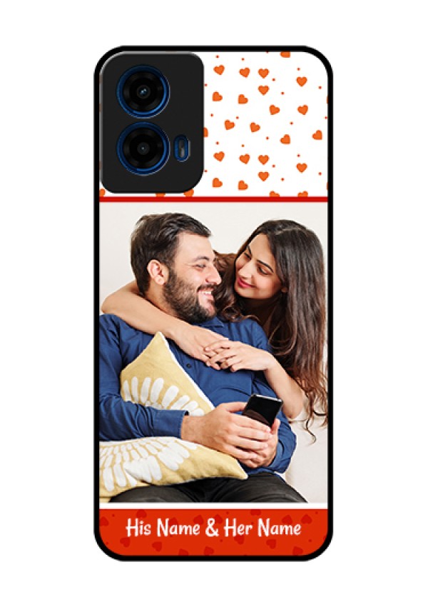 Moto G45 5G Custom Glass Phone Case - Orange Love Symbol Design