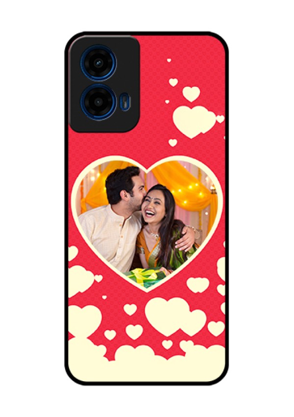 Moto G45 5G Custom Glass Phone Case - Love Symbols Phone Cover Design