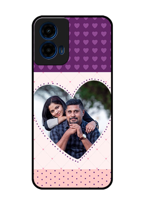 Moto G45 5G Custom Glass Phone Case - Violet Love Dots Design