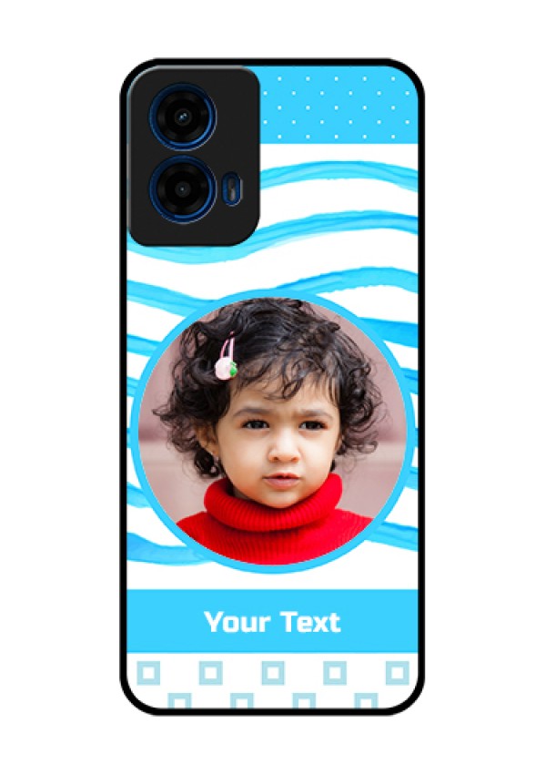 Moto G45 5G Custom Glass Phone Case - Simple Blue Case Design